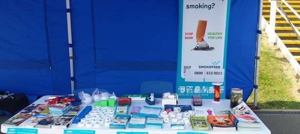 Health promotion stand at Ellis Primary School in Hemingfield